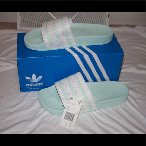 adidas Shoes - Mint Adidas Slides